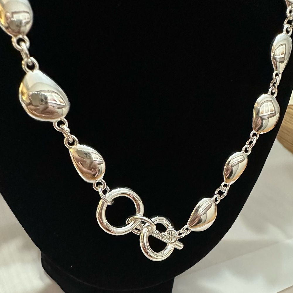 Open Edit- Polished Orb Necklace- Choker Silver Necklace- Grunge - Picture 2 of 4